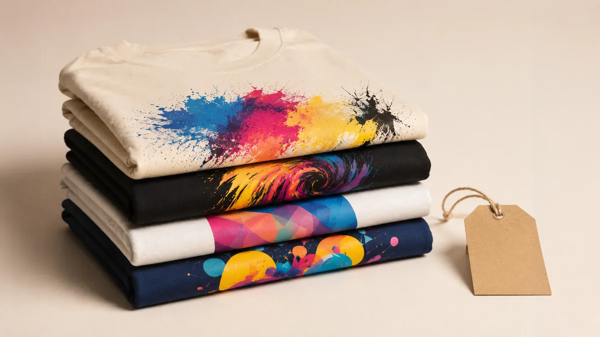Capi di un piccolo brand di abbigliamento personalizzati con stampa DTF